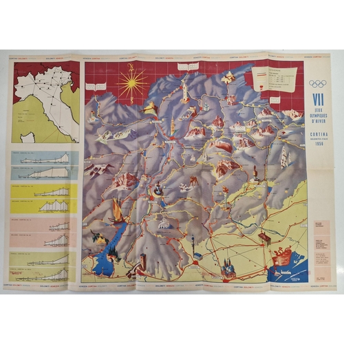 991 - A rare 1956 Cortina Winter Olympics colour folding programme.