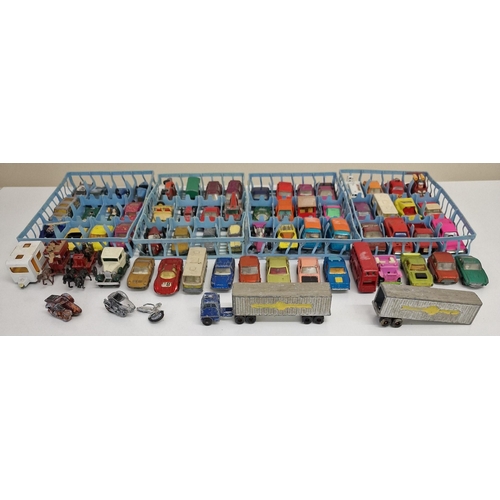 856 - A collection of approximately fifty-nine playworn Lesney/Matchbox diecast vehicles, together with fo... 