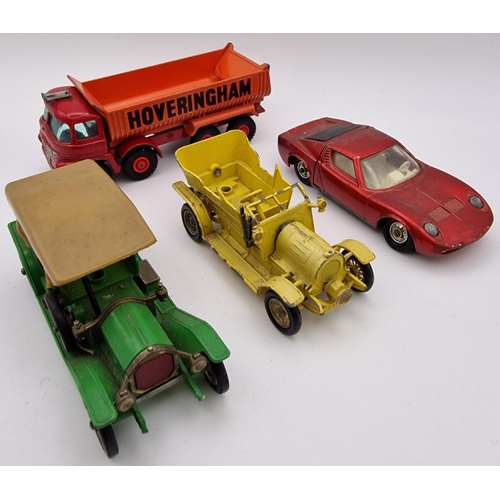 859 - A mixed lot of eight playworn diecast vehicles. All unboxed except Dinky 213 Ford Capri Rally Car, w... 