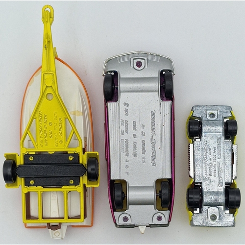 872 - A trio of original, boxed 'Matchbox models - King Size Boat and Trailer, Citroen SM & Superfast Boss... 