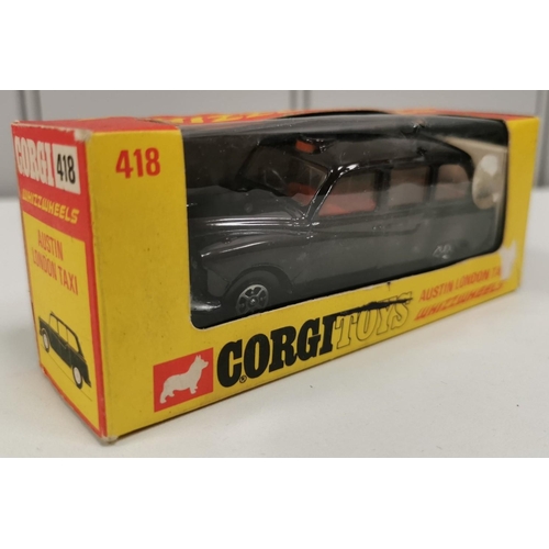 878 - Corgi 418 - Whizzwheels 'Austin London Taxi'. Complete with original window box.