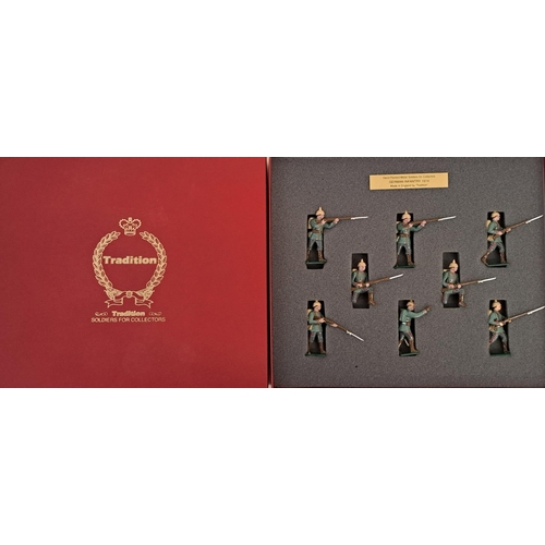 897 - A pristine/boxed set of eight 'German Infantry 1914' soldiers. Hand-painted by 'Tradition'. Model no... 