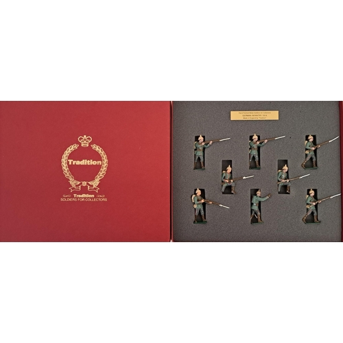 899 - A pristine/boxed set of eight 'German Infantry 1914' soldiers. Hand-painted by 'Tradition'. Model no... 