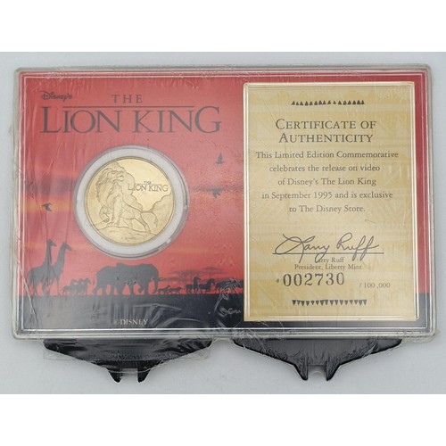 992 - A collectible coin issued to commemorate the 1995 VHS release of 'The Lion King'. Unopened. Limited ... 