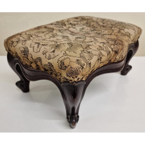 77 - A vintage upholstered footstool. Dimensions(cm) H20, W35, D25.