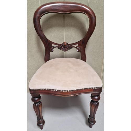 98 - A Victorian, mahogany balloon back dining/occasional chair. Dimensions(cm) H90(49 to seat), W47, D42... 