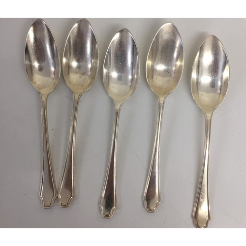 681 - A collection of European & British Silverware, along with silver-plated spoons. To include five hall... 