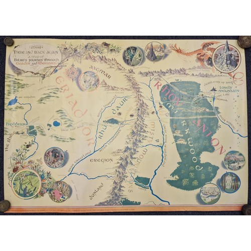 682 - A 1971 poster of 'There and Back Again - A Map of Bilbo's Journey through Ertador & Rhovanian', by P... 