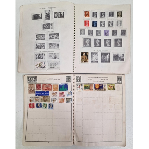 692 - A collection of four partially-filled stamp albums, containing a variety of worldwide stamps.