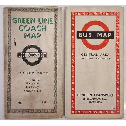 708 - A collection of vintage London bus/tram maps, from 1935-1960.