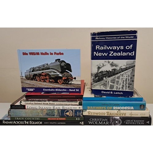 727 - A collection of 13 international railways books.