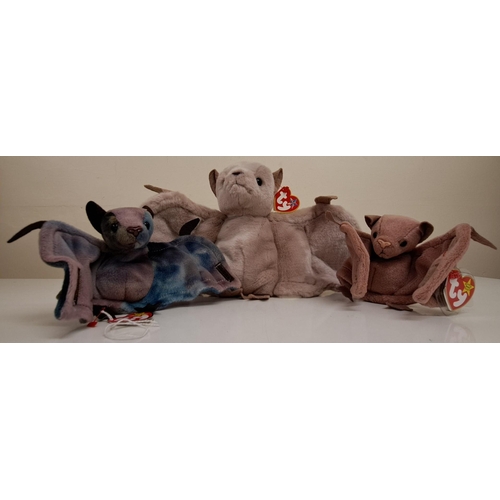 748 - A trio of original 'Batty' Beanie Babies, from the late 1990's. To include Batty The Original Brown ... 