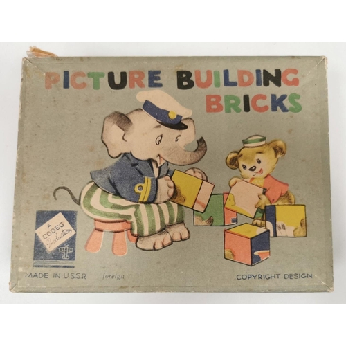 776 - A vintage, boxed set of picture building bricks, by 'Codeg' (USSR).