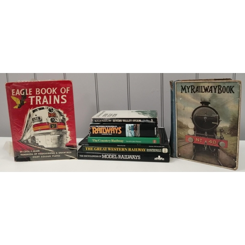 811 - A selection of seven railway-enthusiast books. To  include 'My Railway Book', from 1926 & a local in... 