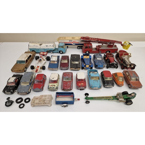 855 - A collection of twenty-nine Corgi playworn diecast vehicles & accessories, mostly from 1960's & 70's... 