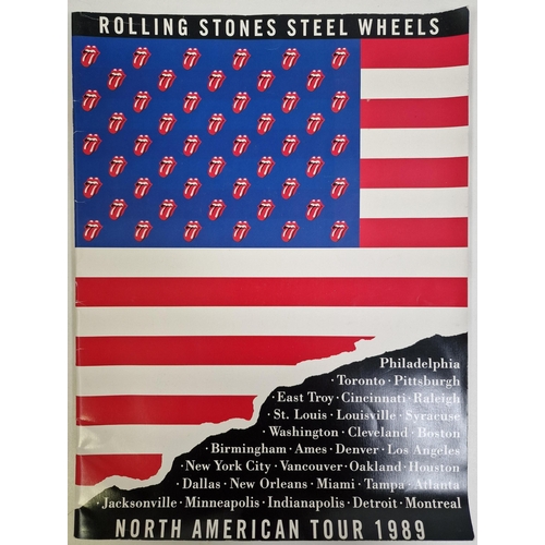 5008 - A Rolling Stones 'Steel Wheels' tour programme from 1989, together with an author dedicated/signed a... 