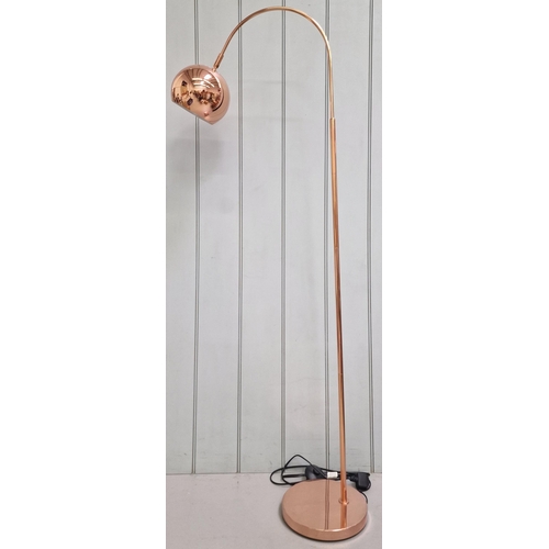 5062 - A contemporary freestanding, copper-effect floor lamp. PAT test pass & functionality test indicates ... 