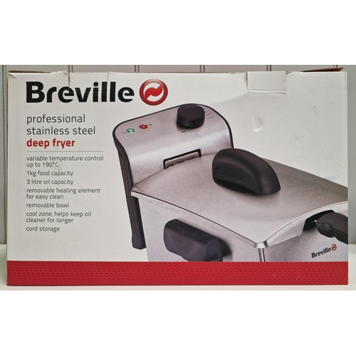 5064 - A boxed/unused Breville stainless-steel deep fat fryer. Model no.VDF059.