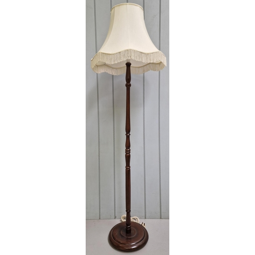 5066 - A vintage standard lamp, with cream shade. PAT test pass & functionality test indicates in working o... 