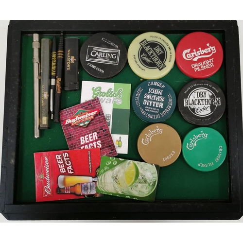 6211 - A collector's set of drawer trays, with a large collection of breweriana. To include bottle openers,... 