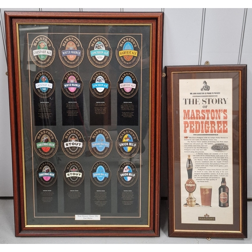 6212 - Two framed 'Marston's' beer advertising pieces. To include 'The Story of Marston's Pedigree' & 'Head... 