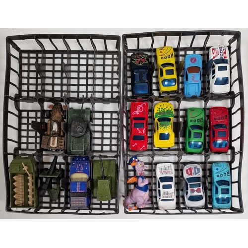 3755 - A Matchbox carry case, with a selection of 1960'2/70's diecast vehicles, by Matchbox, Corgi Juniors,... 