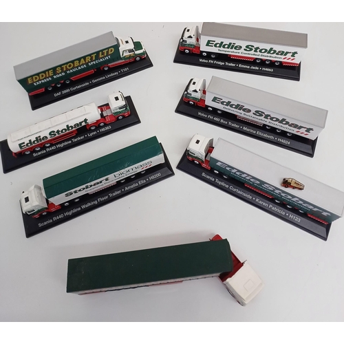 3783 - A collection of six boxed, 1:76 scale Atlas Editions 'Eddie Stobart' models, together with an unboxe... 