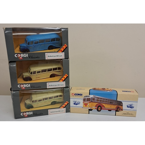 3800 - A collection of four boxed Corgi Classics coaches & buses (model no's Q949-22/Q949-25/97100/97635), ... 