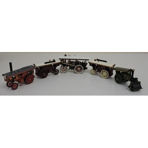 3810 - A collection of nine unboxed steam engines & circus vehicles. Makers include Corgi, Oxford Diecast &... 