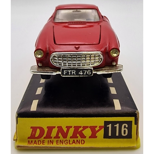 3819 - An original, boxed, late 1960's, Dinky Volvo 1800S in red, with white interior. Model no. 116.