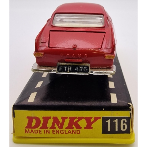 3819 - An original, boxed, late 1960's, Dinky Volvo 1800S in red, with white interior. Model no. 116.