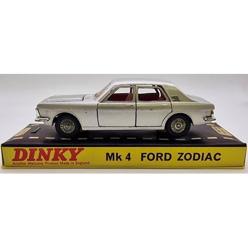 3820 - An original, boxed, late 1960's, Dinky Ford Zodiac MkIV, in silver. Model no. 164.