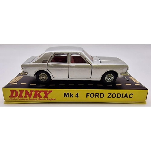 3820 - An original, boxed, late 1960's, Dinky Ford Zodiac MkIV, in silver. Model no. 164.