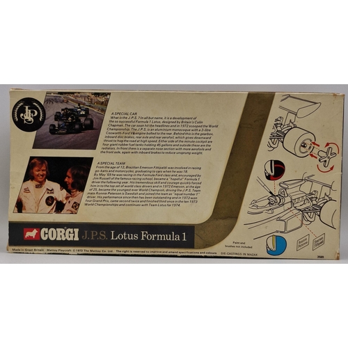 3821 - A boxed, 1:18 scale, original Corgi Lotus John Player Special Formula 1 car. Complete with instructi... 