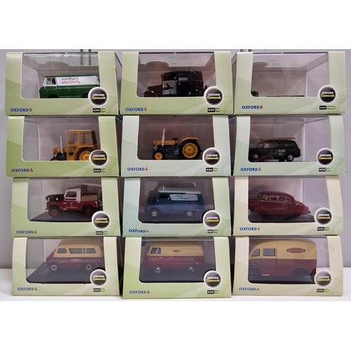 3827 - A collection of twelve boxed/as new, 1:76 scale Oxford Diecast commercial model vehicles.