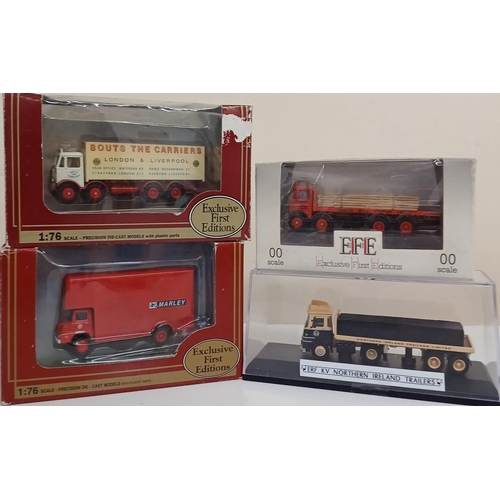 3840 - A collection of three boxed, 1:76/OO scale EFE commercial vehicles, together with a cased ERF N.Irel... 