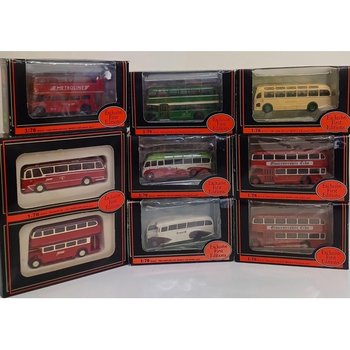 3843 - A collection of eight boxed, 1:76 scale EFE coaches/buses. To include model no's 14004/14201/16213/1... 