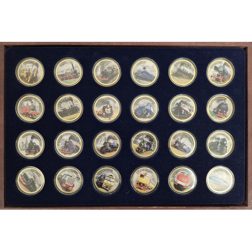 5001 - A complete set of 24ct gold-layered coins, by Windsor Mint - 'The History of The Railway', complete ... 