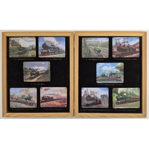 5002 - Two boxed presentation sets of Atlas Editions - 'Locomotive Legends' metal train plates.