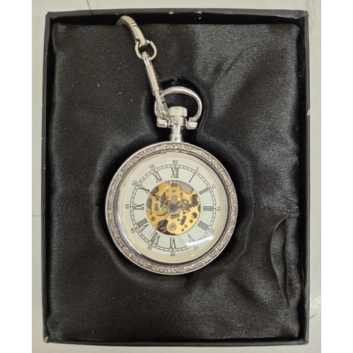 5005 - A collection of five Atlas Editions pocket watches, together with two pairs of Flying Scotsman cuffl... 