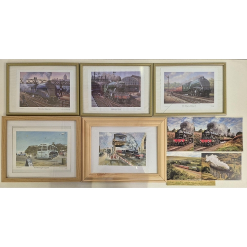 5008 - A collection of rail-related items. To include framed prints, books, DVD's, tins etc.