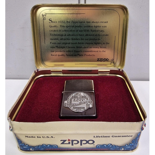 5019 - A collection of ten Zippo lighters, together with a pair of carry cases.