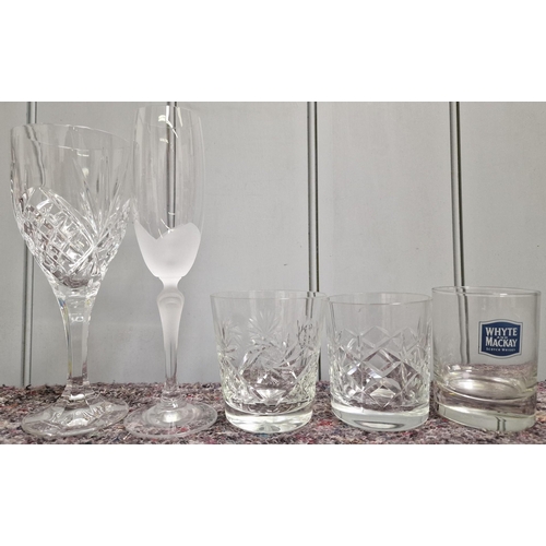 5042 - A selection of cut-glass & crystal glasses. Twenty-eight pieces in total.