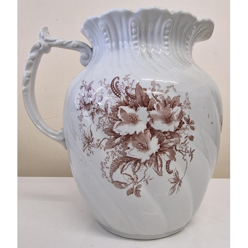 5082 - A vintage two-piece wash set. Stamped 'Defender England'. Jug height 26cm.