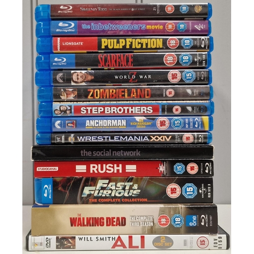 5090 - A collection of 13 Blu-ray action movies & 1 DVD. All viewing rated 15 or 18.