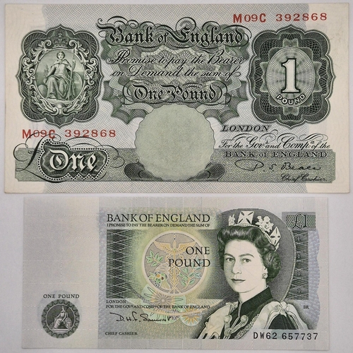 5121 - A collection of older GB banknotes, in excellent condition. To include 1950 £1; 1981 £1, together wi... 