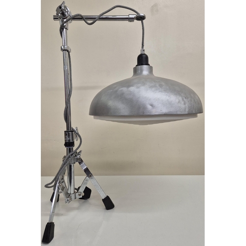 5137 - A retro pendant lamp. Fully adjustable, with chrome stand and tripod legs. PAT test pass & functiona... 