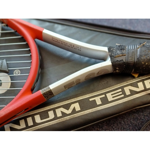 6295 - A pair of 'Head' tennis rackets, with covers. Models S6-Extra Long & T152-S2.