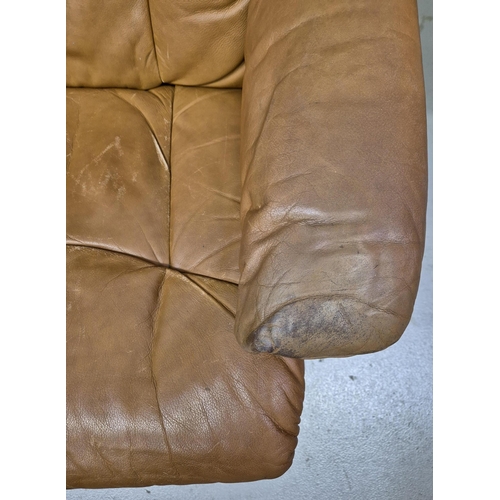 6325 - A Swedish leather stressless chair & matching footstool, by Anderssons. Respective dimensions(cm) H9... 