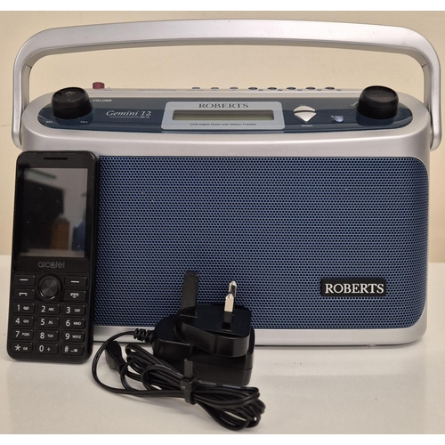 6332 - A Roberts 'Gemini 12' DAB radio, together with an Alcatel 2003G mobile phone & charger. Both items P... 